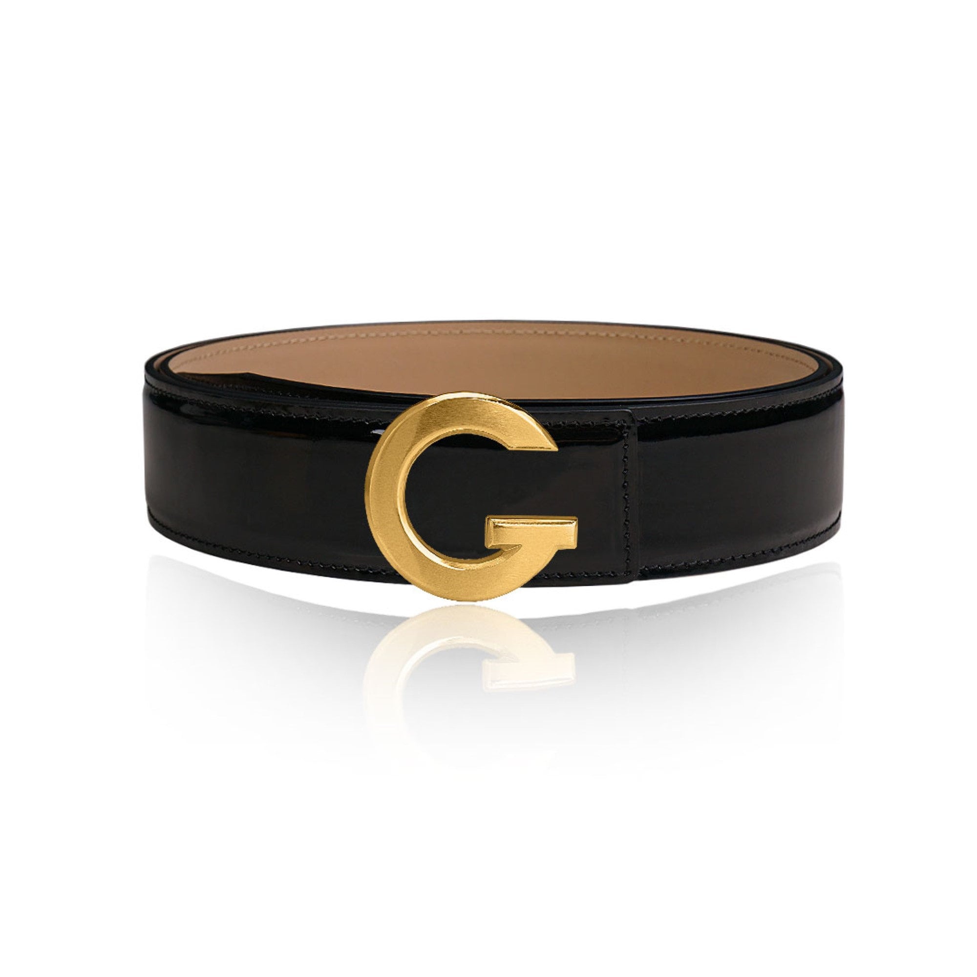 Authentic Gucci logo engraved Black Patent Leather Belt with Silver Buckle Gucci Black Belts – Chic Consignment LLC main image 3