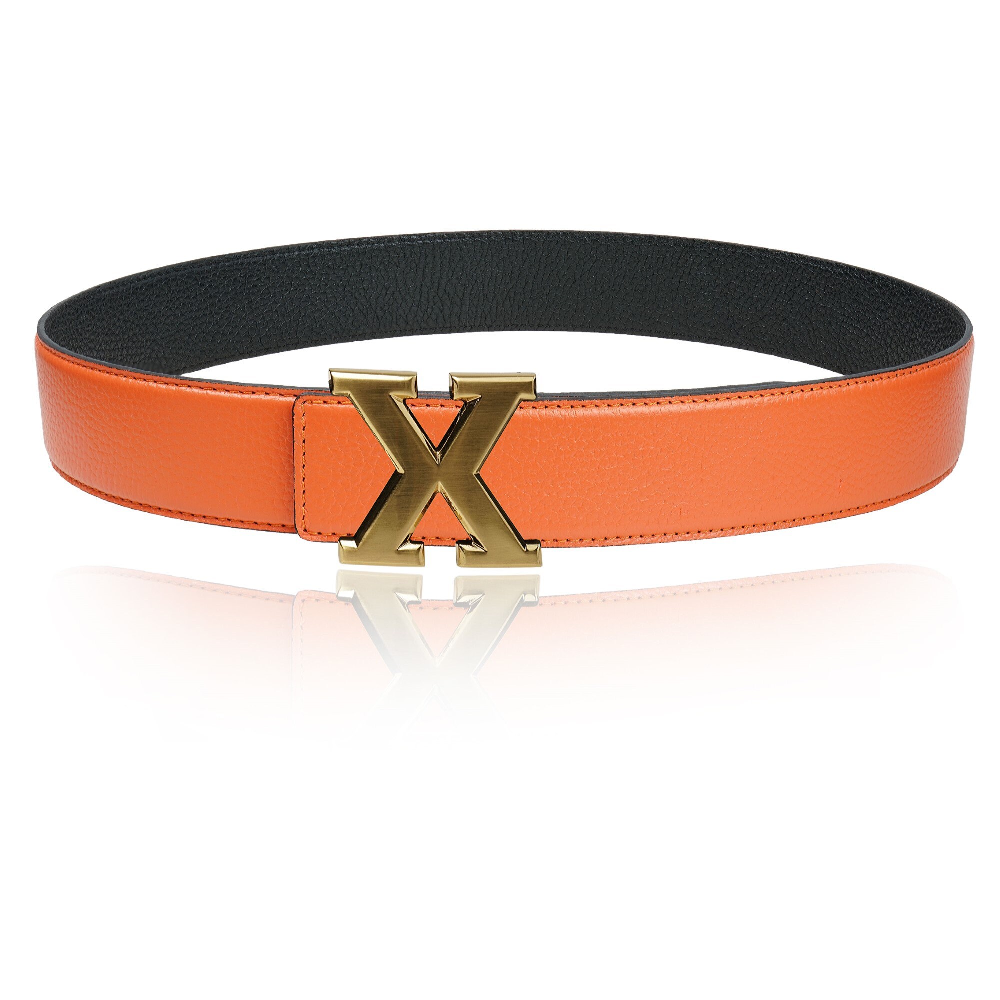 オレンジ レザー ベルト 装飾バックル Amazon | JIEERCUN レディースベルト、メンズベルト、Hバックル