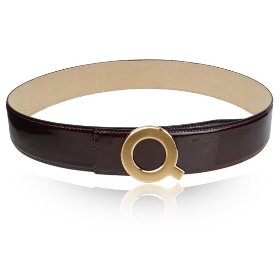 Patent Leather Belt Dark Brown 32 Mm 1.25 display picture 2