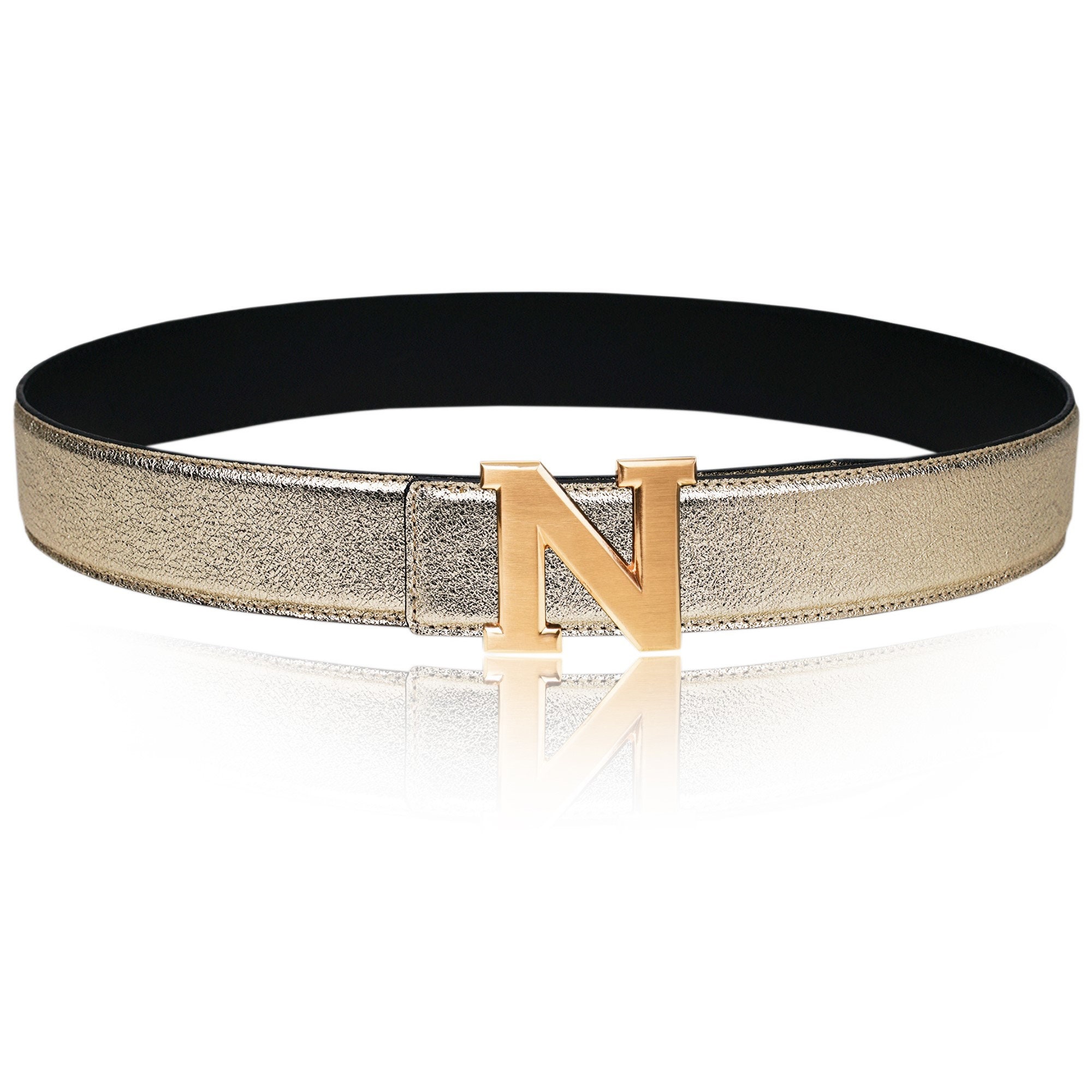 Reversible Leather Belt Gold 32 Mm 1.25