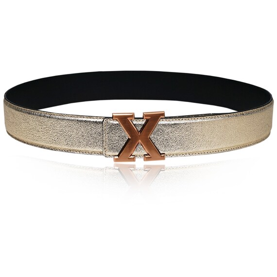 Reversible Leather Belt Gold 32 Mm 1.25