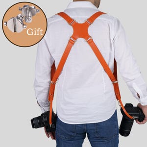 Doppia tracolla per fotocamera, tracolla in pelle, doppia imbracatura per fotocamera, doppia tracolla per fotocamera, tracolla per più fotocamere doppie, tracolla multi fotocamera