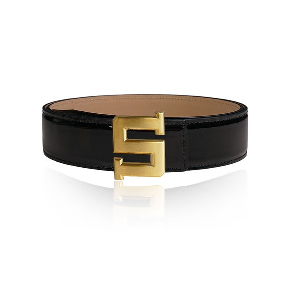Reversible Leather Belt Patent Leather Black 32 Mm 1.25  display picture 1