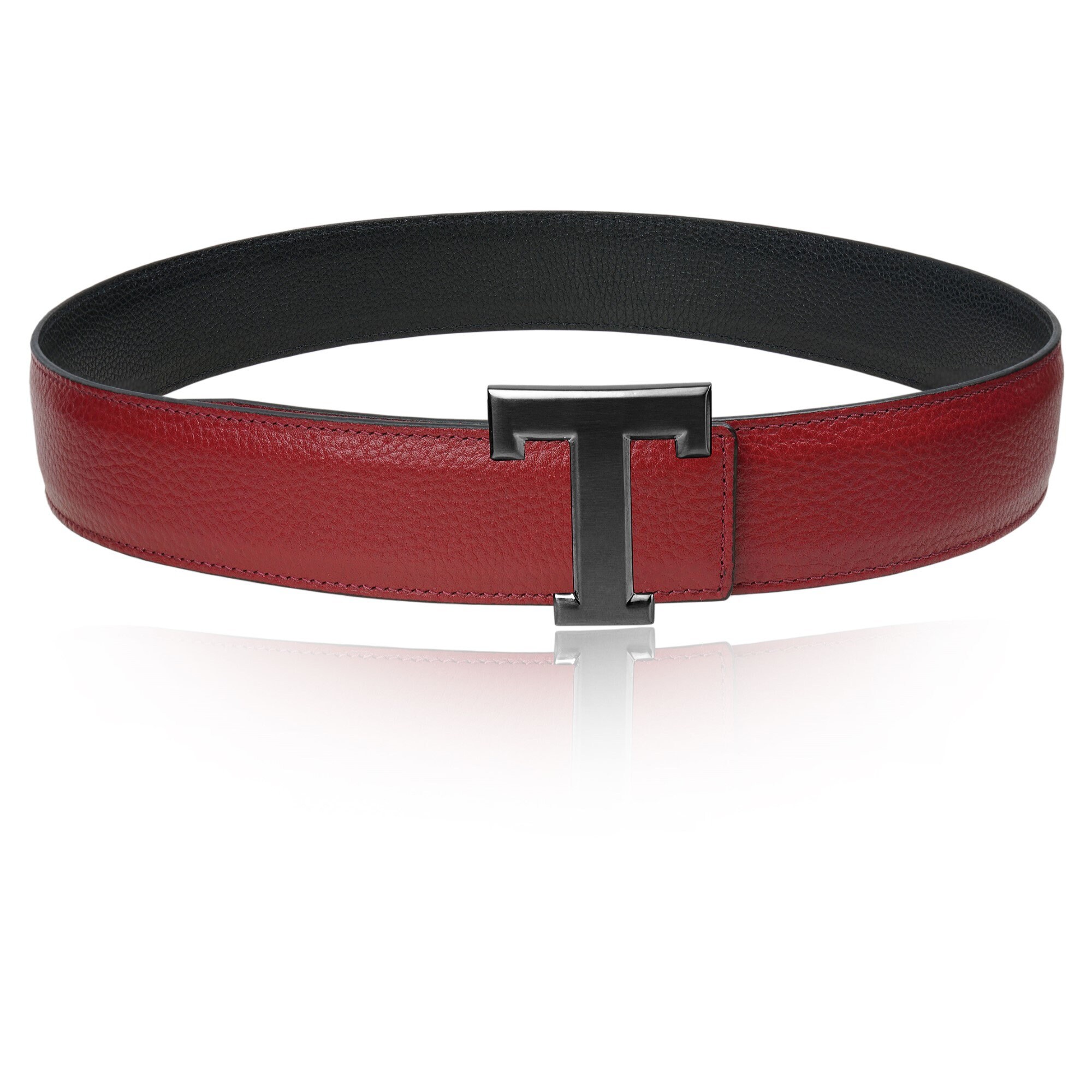 Reversible Leather Belt With Bordeaux 40 Mm 1.5