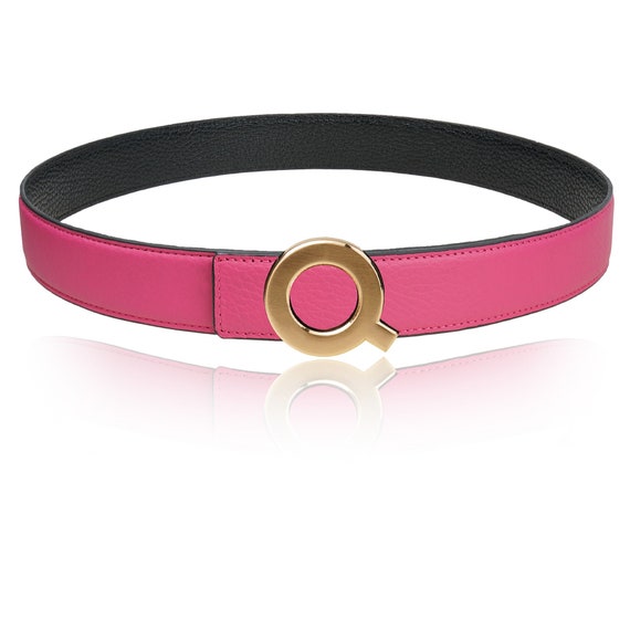 リバーシブル レザー ベルト ピンク 40 mm 1.5 インチ ベルト Q