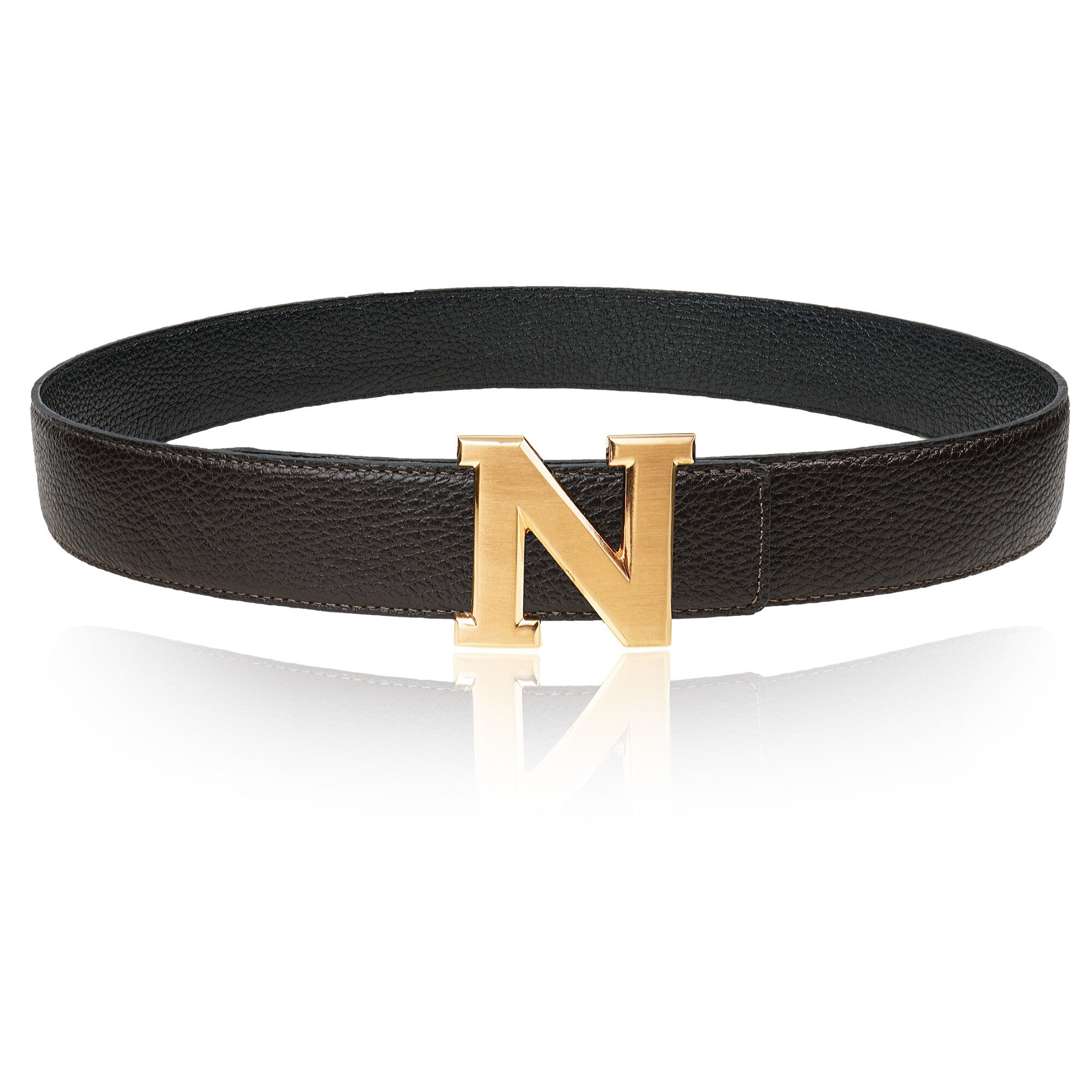 Reversible Leather Belt With Dark Brown 40 Mm With Belt N