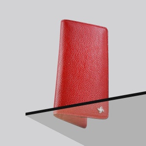 Portefeuille en cuir pour femme Continental rouge - portefeuille en cuir - portefeuille en cuir de qualité grand