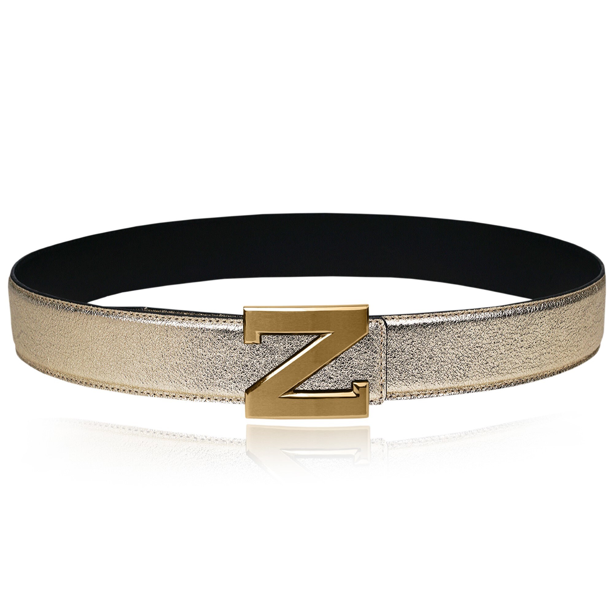 Reversible Leather Belt Gold 32 Mm 1.25
