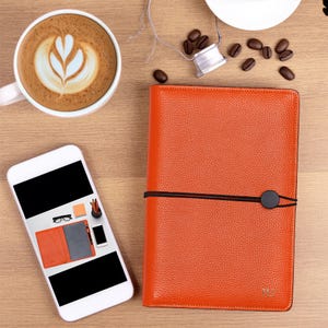A5 Leder Organizer Echtes Leder Notizbuch Cover Moleskine, Leuchtturm, Kalender, handgefertigte Lederhülle, Geschenkidee für Büro und Schule