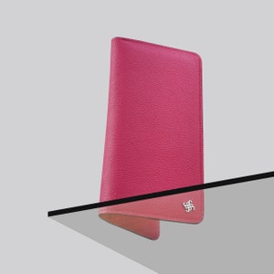 Women's Leather Wallet Continental Pink - Leather Purse - Wallet Quality Leather Large
