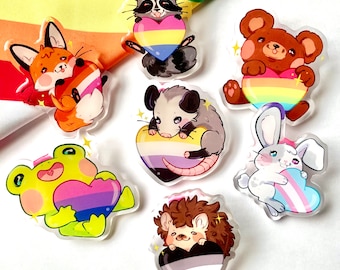 Pride Critter Acrylic Pins