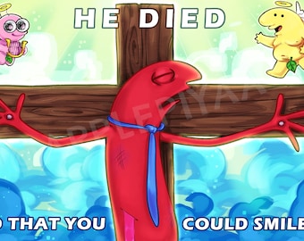 Smiling Friends Allan Crucification Print