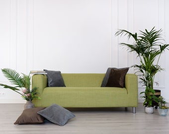Klippan 2 Seater Sofa Cover, Klippan Sofa Cover, Klippan Loveseat Cover, Replacement Cover, Living Room Decor, Polyester Fabric, Green Color