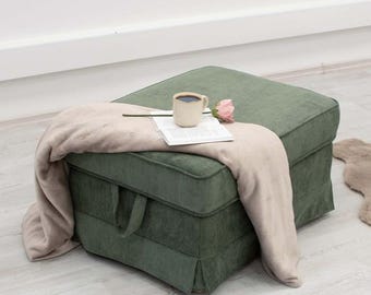 Funda de pana verde para reposapiés – IKEA Ektorp, tela resistente