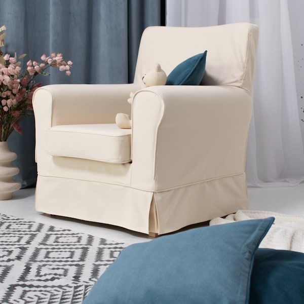 Cover for Ektorp Jennylund Armchair, Jennylund Armchair Cover, Made of Cotton Fabric, Cream Color, Home Decoration