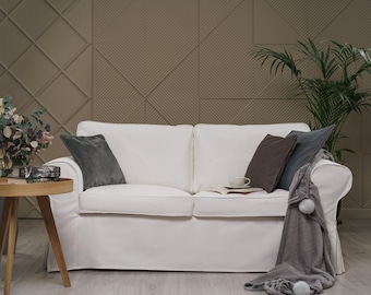 Ektorp 2 Seater Sofa Cover, Ektorp 2 Seater Cover, Ektorp Sofa Cover, Ektorp Slipcover, Replacement Cover, Cotton Fabric, White Color