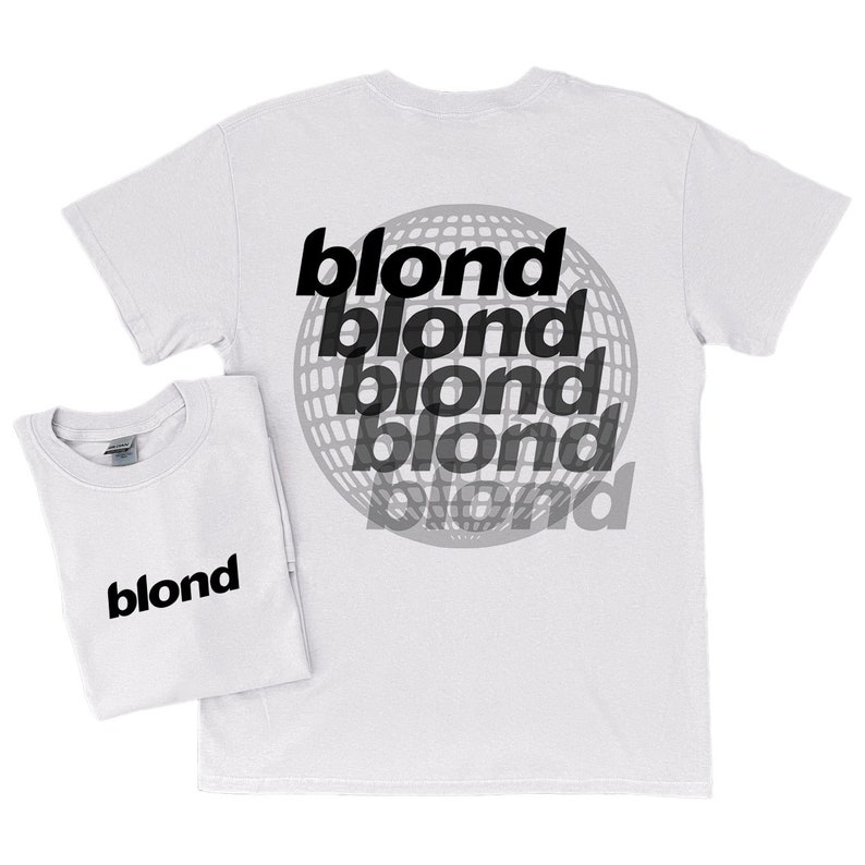 shirt à manches courtes Frank Ocean BLOND GLOBE v2 T-shirt blond Cadeau Musique look vintage Tendances Design original Année 2000 t-shirt cool Blanc