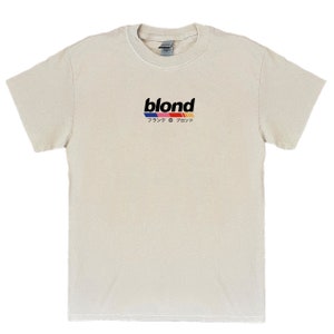 Frank Ocean BLOND Chemise à manches courtes sur le devant album blond cadeau musique t-shirt de style vintage Blond Tendances Design original Chemise en coton Beige