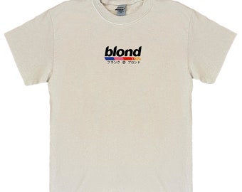 Frank Ocean BLOND Short Sleeve Shirt Front | blond album | music gift | vintage style tee | Blonded | Trends Original Design | Cotton shirt