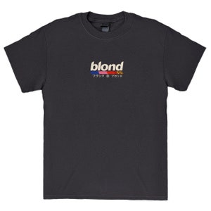 Frank Ocean BLOND Kurzarm Shirt Vorne blondes Album Musik Geschenk T-Shirt im Vintage-Stil Blond Trends Originaldesign Hemd aus Baumwolle Schwarz