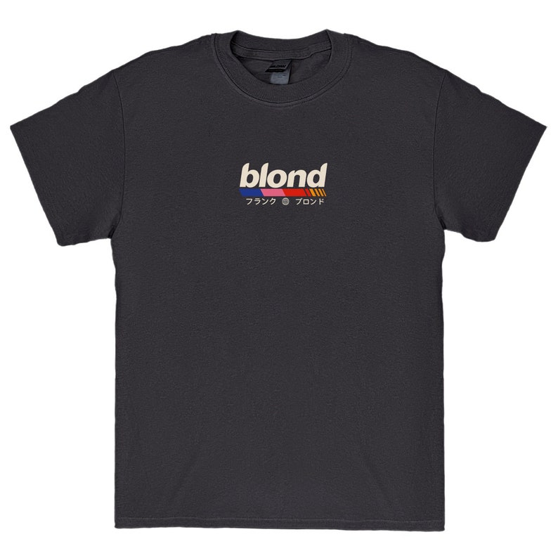 Frank Ocean BLOND Chemise à manches courtes sur le devant album blond cadeau musique t-shirt de style vintage Blond Tendances Design original Chemise en coton Noir