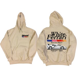 Frank Ocean BLOND WHITE FERRAR v2 Hoodie blond album blonded music gift cool gift ideas Trends Exclusive Car Hoodie y2k Beż