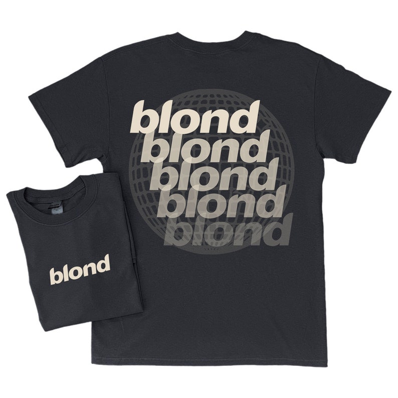 shirt à manches courtes Frank Ocean BLOND GLOBE v2 T-shirt blond Cadeau Musique look vintage Tendances Design original Année 2000 t-shirt cool Noir