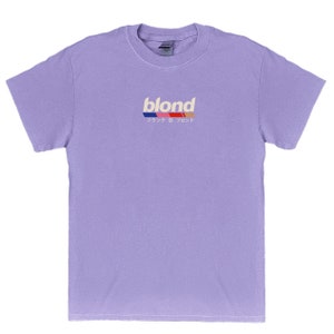 Frank Ocean BLOND Kurzarm Shirt Vorne blondes Album Musik Geschenk T-Shirt im Vintage-Stil Blond Trends Originaldesign Hemd aus Baumwolle Lila