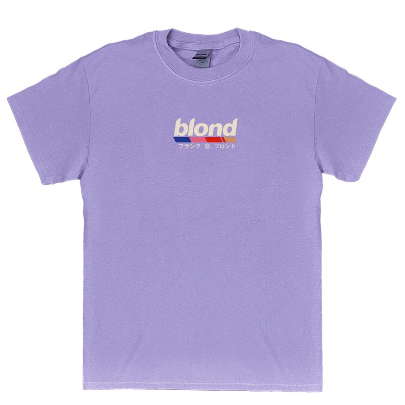 Frank Ocean BLOND Kurzarm Shirt Vorne blondes Album Musik Geschenk T-Shirt im Vintage-Stil Blond Trends Originaldesign Hemd aus Baumwolle Lila