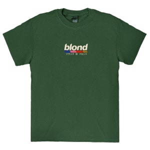 Frank Ocean BLOND Chemise à manches courtes sur le devant album blond cadeau musique t-shirt de style vintage Blond Tendances Design original Chemise en coton Vert