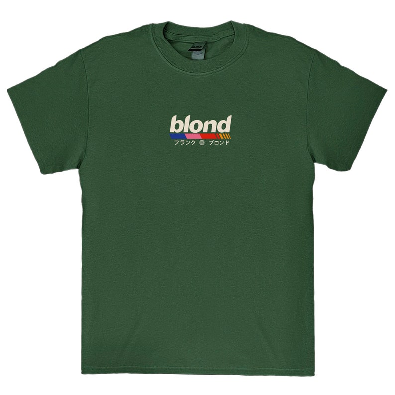 Frank Ocean BLOND Chemise à manches courtes sur le devant album blond cadeau musique t-shirt de style vintage Blond Tendances Design original Chemise en coton Vert