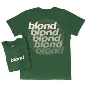shirt à manches courtes Frank Ocean BLOND GLOBE v2 T-shirt blond Cadeau Musique look vintage Tendances Design original Année 2000 t-shirt cool Vert