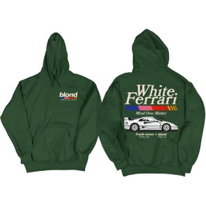 Frank Ocean BLOND WHITE FERRAR v2 Hoodie blond album blonded music gift cool gift ideas Trends Exclusive Car Hoodie y2k Zielony