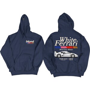 Frank Ocean BLOND WHITE FERRAR v2 Hoodie blond album blonded music gift cool gift ideas Trends Exclusive Car Hoodie y2k Navy