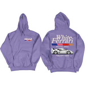 Frank Ocean BLOND WHITE FERRAR v2 Hoodie blond album blonded music gift cool gift ideas Trends Exclusive Car Hoodie y2k Purpurowy