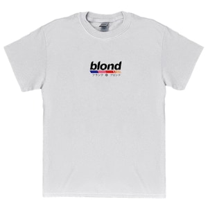 Frank Ocean BLOND Kurzarm Shirt Vorne blondes Album Musik Geschenk T-Shirt im Vintage-Stil Blond Trends Originaldesign Hemd aus Baumwolle Weiß