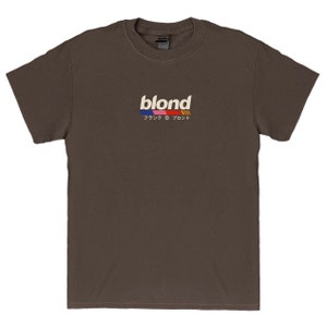 Frank Ocean BLOND Chemise à manches courtes sur le devant album blond cadeau musique t-shirt de style vintage Blond Tendances Design original Chemise en coton Marron