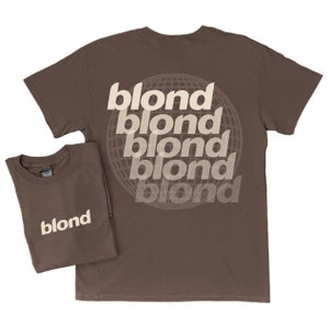 shirt à manches courtes Frank Ocean BLOND GLOBE v2 T-shirt blond Cadeau Musique look vintage Tendances Design original Année 2000 t-shirt cool Marron