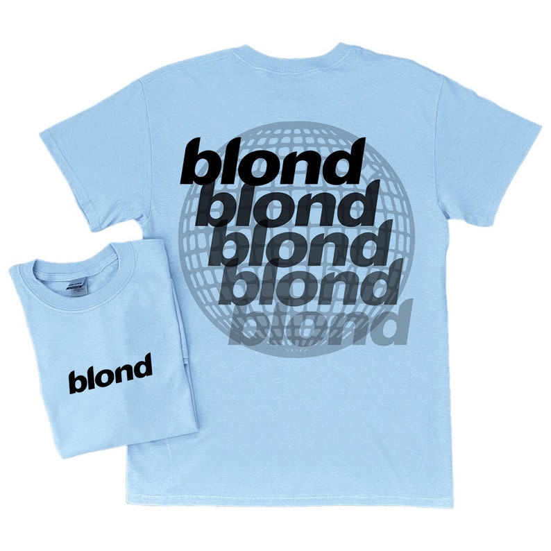 shirt à manches courtes Frank Ocean BLOND GLOBE v2 T-shirt blond Cadeau Musique look vintage Tendances Design original Année 2000 t-shirt cool Light Blue