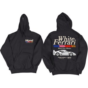 Frank Ocean BLOND WHITE FERRAR v2 Hoodie blond album blonded music gift cool gift ideas Trends Exclusive Car Hoodie y2k Czarny