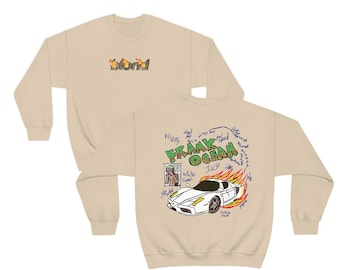 Frank Ocean BLOND Art Dessin à la main Sweatshirt design avant et arrière | album blond | blondi | cadeau de musique | idées cadeaux sympas