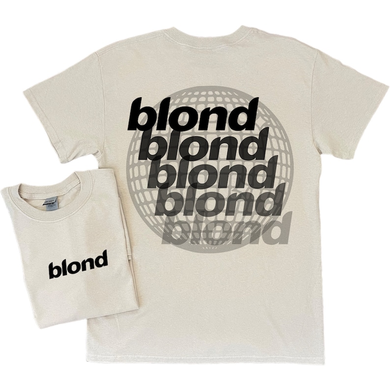 shirt à manches courtes Frank Ocean BLOND GLOBE v2 T-shirt blond Cadeau Musique look vintage Tendances Design original Année 2000 t-shirt cool Beige