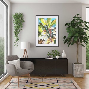 Plumeria II - A Tropical Still Life Paper and Canvas Print by Hawaiian Artist: Tamara Moan