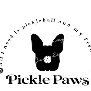 Pickleball / Frenchie / Bulldog francés / Pickleball / amante de los perros / tonto / pickleball y frenchies / SVG