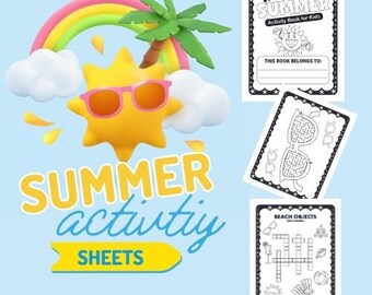 Summer activity pages | coloring pages | summer break mazes | Puzzles | crosswords