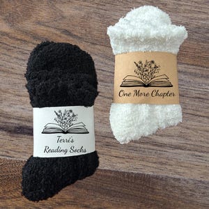 Book lover socks | socks for gifts | sweater socks | Just one more chapter | personalized tags | custom Gift | cozy socks | post surgery