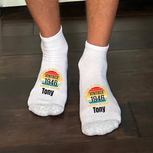 80th birthday Socks | 1946 vintage birthday | 80th celebration | personalized name socks | Men and Womens |  Eighty birthday | Eightieth
