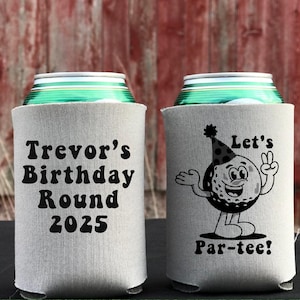 Golf can cooler birthday party Favor, Par-tee Custom personalized favors, golfer party,  koozie favor, coozie, golfing birthday par tee time