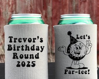 Golf can cooler birthday party Favor, Par-tee Custom personalized favors, golfer party,  koozie favor, coozie, golfing birthday par tee time