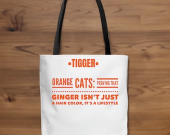 Cat lover gift | cat tote | canvas grocery bag | orange cat energy | cat lover | cat stuff | ginger | tabby cat | kitty | cat mom | cat dad